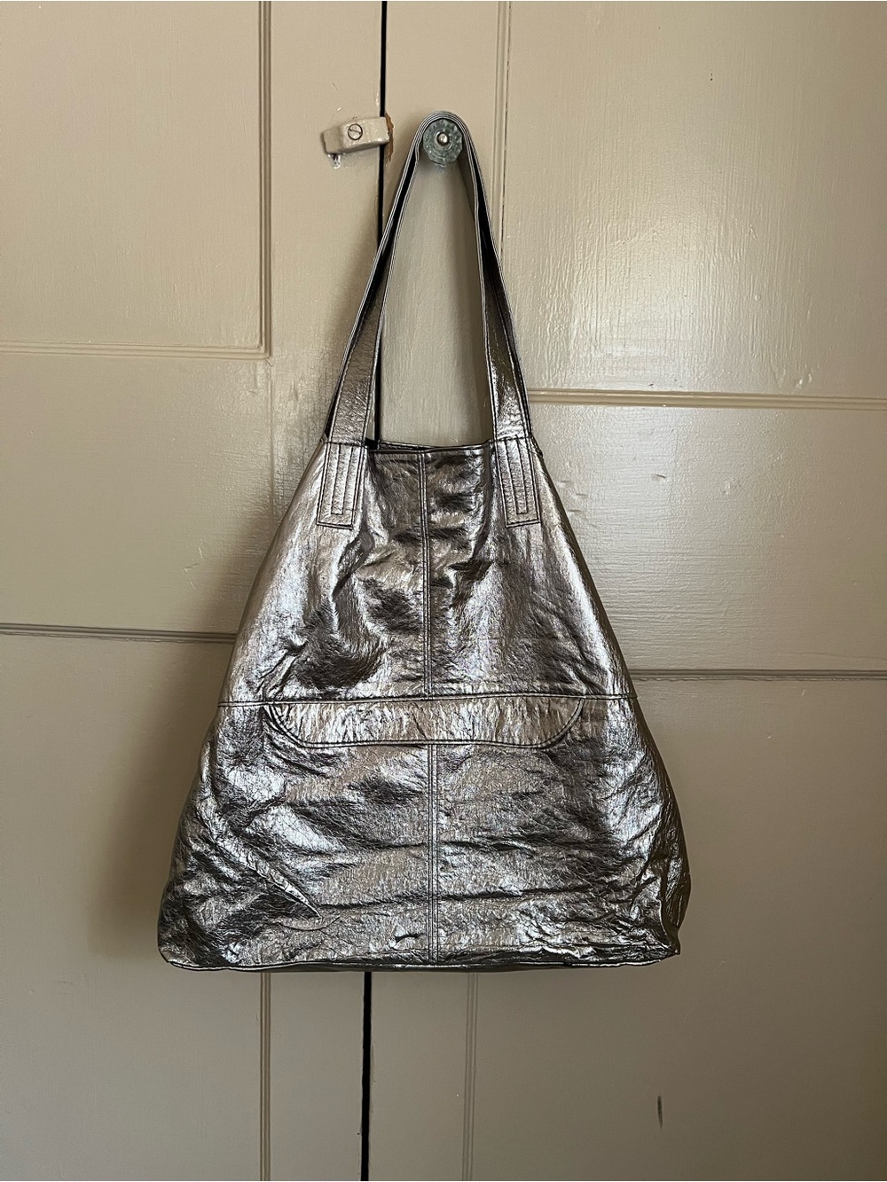 Metallic Silver Women’s Tote Bag - Sleek Everyday Carry
